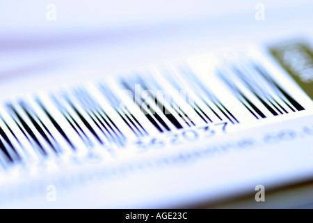 Close up of barcode label Stock Photo