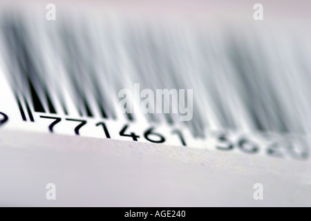 Close up of barcode label Stock Photo