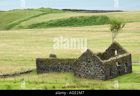 Remains of Crofter's cottage on Isle of Mull Stock Photo