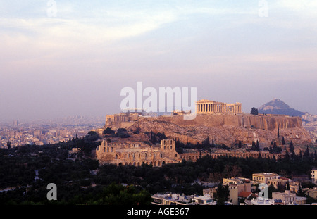 Greece Athens The Acropolis meaning high city is the most important ancient monument in the western hemisphere Stock Photo