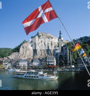 Pleasure boats on River Meuse Dinant Belgium Stock Photo