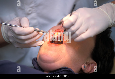 Dental hygienist at work, Hounslow, west London, UK. Stock Photo