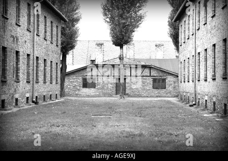 Nazi Concentration Camp in Auschwitz Birkenau, Oswiecim Poland Stock Photo