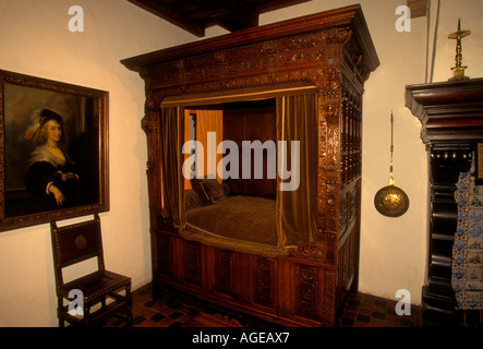 bedroom, Rubens House, Rubenshuis, home, Peter Paul Rubens, museum, Antwerp, Antwerp Province, Belgium, Europe Stock Photo