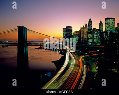 Brooklyn Bridge with Lower Manhattan Stock Photo - Alamy