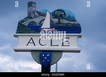 Acle village sign Stock Photo