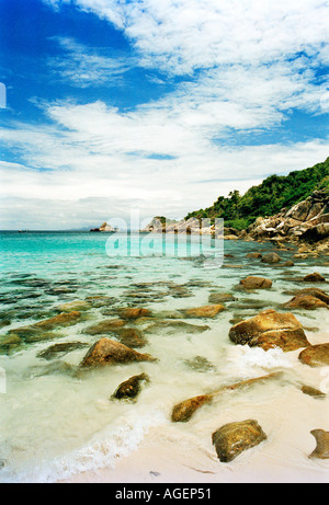 The small and secluded Ao Leuk beach on Koh Tao island Thailand Stock Photo