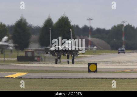 F15E taxing to hanger Stock Photo