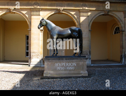 Statue of racehorse Hyperion in Newmarket UK Stock Photo