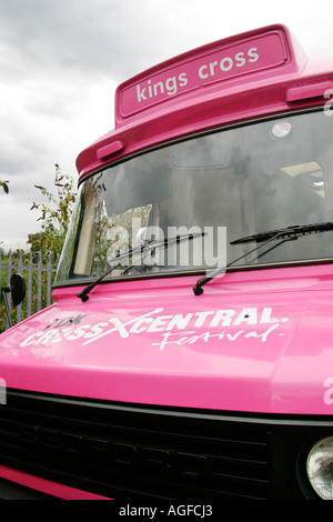 Pink ambulance at the TDK Cross Central Festival London Stock Photo