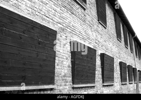Block 11 in Nazi Concentration Camp in Auschwitz Birkenau, Oswiecim Poland Stock Photo