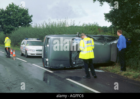 Poilce Attending RTA Stock Photo