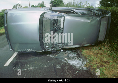 Ford Sierra Accident Stock Photo