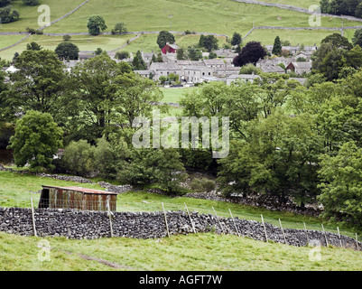 The quiet Yorkshire Dales village of Kettlewell, Wharfedale, North Yorkshire. Stock Photo