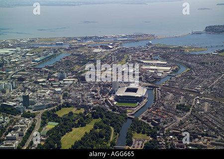 Aerial view of Cardiff Wales Stock Photo