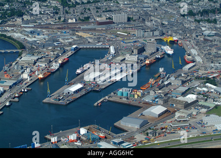 Aberdeen Harbour from the Air, Scotland, Summer 2006 Stock Photo