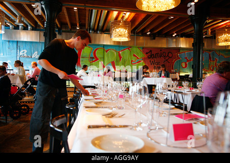 Fifteen restaurant Jamie Oliver new restaurant in the Pakhuis Amsterdam Holland Stock Photo