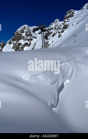 avalanche risk, Val Thorens, French Alps, France Stock Photo