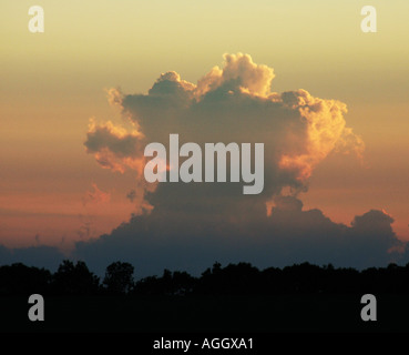 rising clouds leading to thunderstorms Cumulonimbus calvus Stock Photo