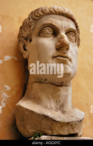 remains/pieces of the gigantic statue of Constantine, Palazzo dei Conservatori, Piazza del Campidiglio, Rome, Italy Stock Photo