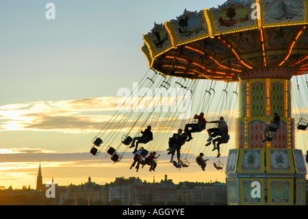 attraction/carousel in amusement park, Gröna Lund, Stockholm, Sweden Stock Photo