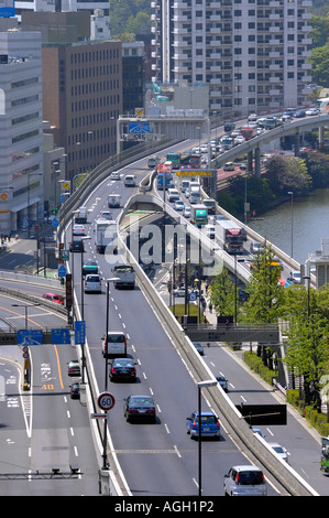 freeway flyovers, Tokyo, Japan Stock Photo