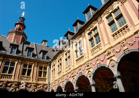 Inner yard of the Old Stock Exchange of Lille (Vieille Bourse) (Flanders-France) Hauts de France Region Stock Photo