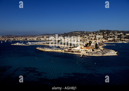 Aerial view of Croisette tip in Cannes France Stock Photo