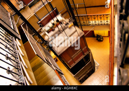 old-fashioned elevator, Rome, Italy Stock Photo