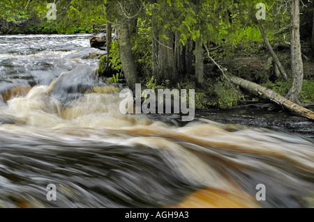 The Lower Falls at Tahquamenon Falls State Park in Michigan s Upper Peninsula Stock Photo