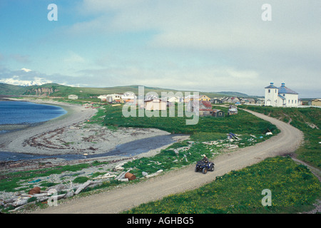 USA Alaska Aleutian Islands Umnak Island Bering Sea Nikolski native village Stock Photo