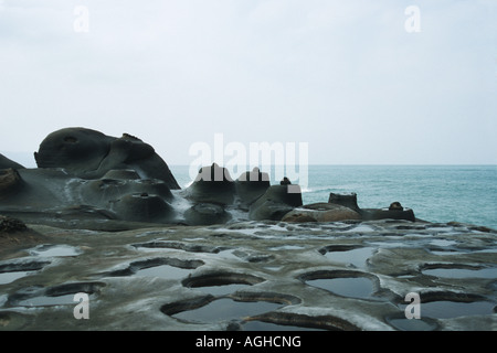 rock formations, Taiwan, Yeliou Geological Park Stock Photo