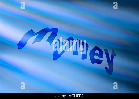 Money on blue background Stock Photo