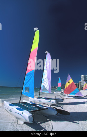 Sailboats on Beach Florida FL Marco Island Southwest Florida Naples area Stock Photo