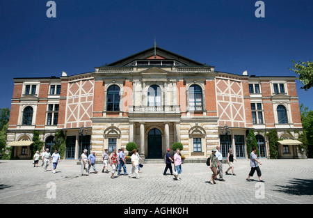 Tourists in front of the Bayreuth Festspielhaus, Germany Stock Photo