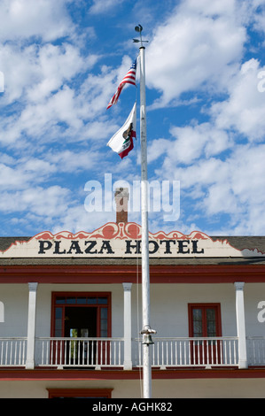 USA CALIFORNIA San Juan Bautista site of Largest Mission built 1797 Historic Plaza Hotel on mission plaza Stock Photo