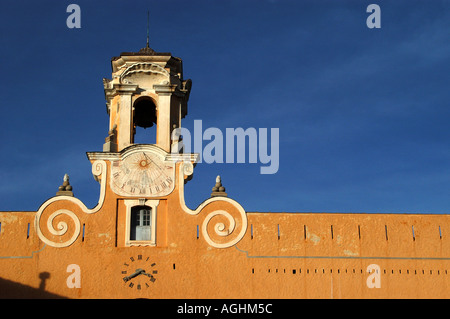 Bell tower and sundial of Palais des Gouverneurs Bastia Corsica Stock Photo
