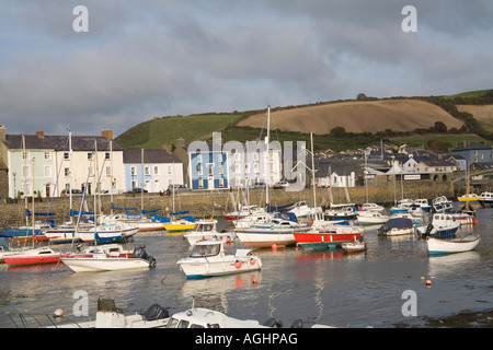 ABERAERON CEREDIGION MID WALES UK September Looking along the River Aeron and the harbour Stock Photo