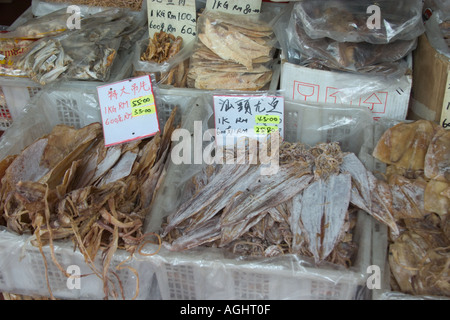 dried squid on sale in a stall in chinatown kuala lumpur malaysia Stock Photo