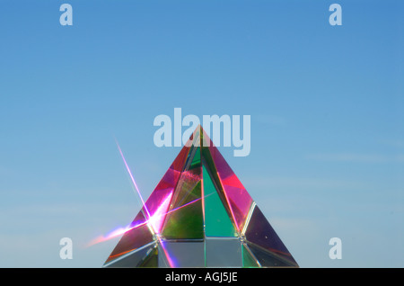 Pyramid Rays Light Glass pyramid with light rays reflected prism like Stock Photo - Alamy