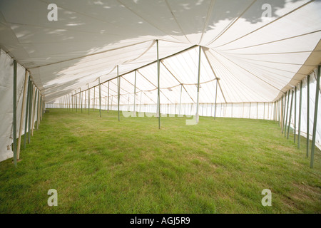 interior of empty huge tent marquee at New Forest Show before opening Stock Photo