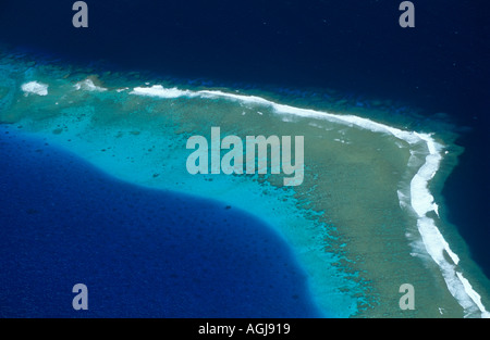 Aerial photography view Coral reef Fiji Pacific Ocean Stock Photo