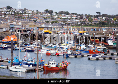 Newlyn in Cornwall is still a busy fishing port despite European fishing quotas Stock Photo