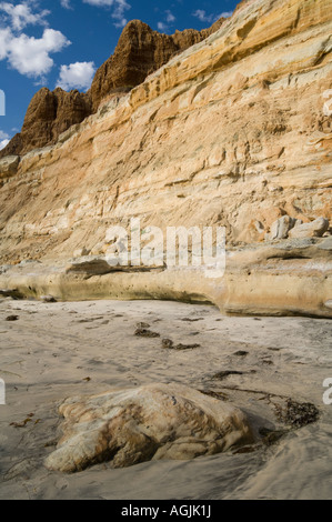 Sandstone cliffs at Torrey Pines State Beach San Diego California Stock Photo