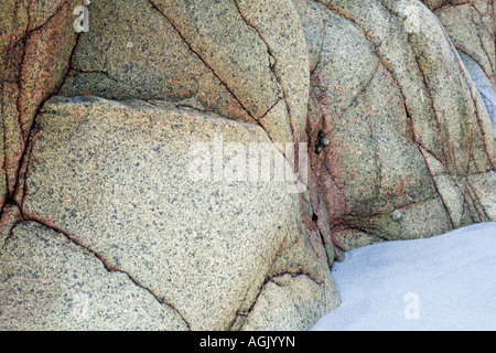 Granite rocks of Porth Nanven on the Cornish coast Stock Photo