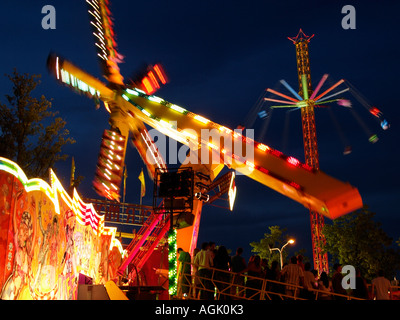 People waiting for their turn on the yearly fun fair fairground in Tilburg the Netherlands Stock Photo