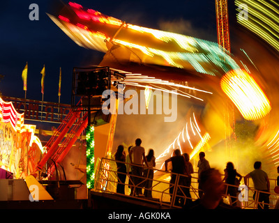 People waiting for their turn on the yearly fun fair fairground in Tilburg the Netherlands Stock Photo
