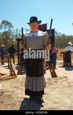 woman with shotgun and lever action rifle dsc 2515 Stock Photo - Alamy