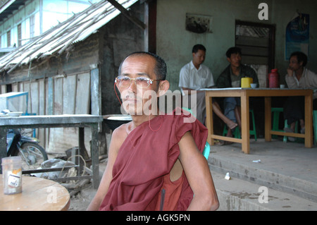 Myanmar Bagan Popa mountain park A local priest Stock Photo
