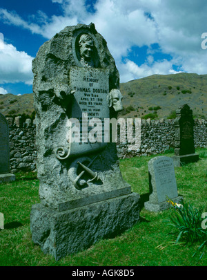 Thomas Dobson's grave, Boot village, Esk Dale, Lake District National Park, Cumbria, England, UK. Stock Photo
